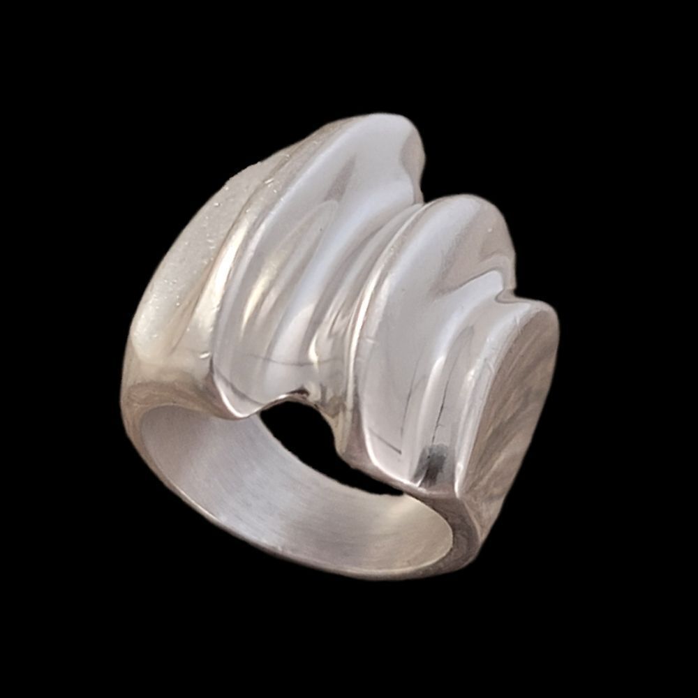 Sterling Taxco Mexico Contemporary Sculptural Statement Ring